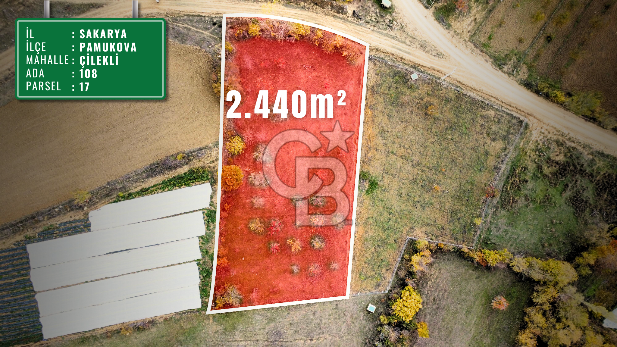 SAKARYA PAMUKOVA ÇİLEKLİ'DE SATILIK 2440m2 ARSA