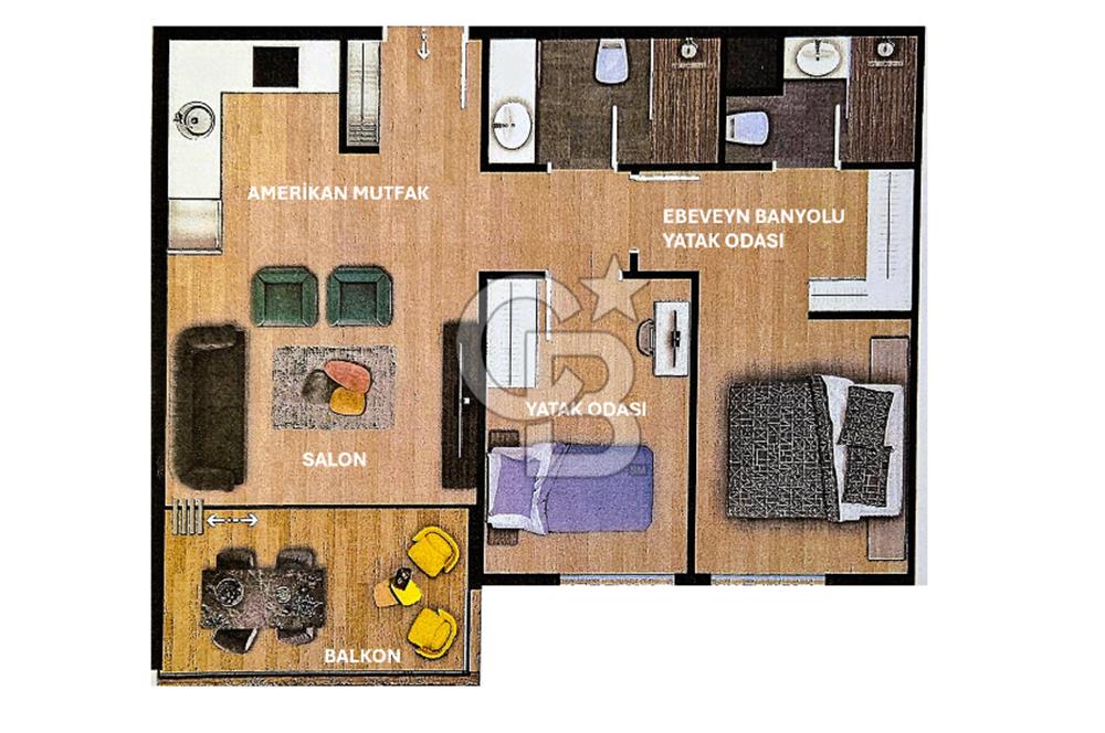 İZMİR KARABAĞLAR VATAN MAH. NUS ARTE SİTESİNDE SATILIK 2+1 DAİRE