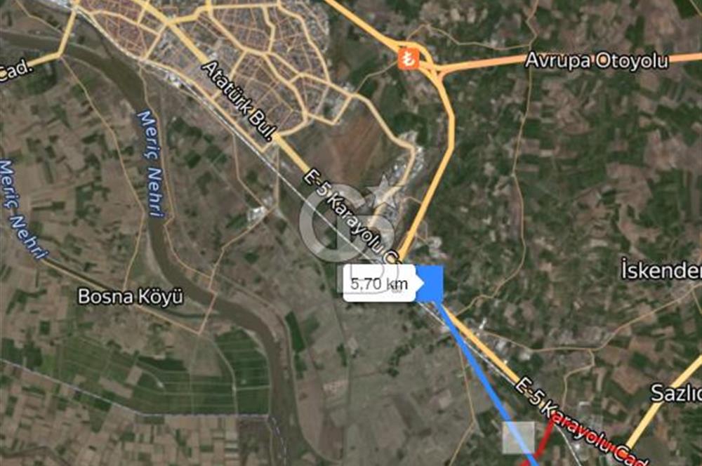 Edirne Tayakadın’da Mirastan 5528m2 Tek Tapu Satılık Tarla