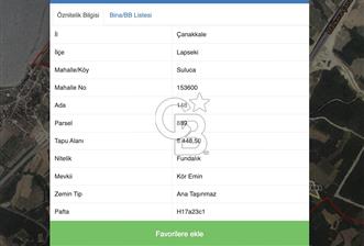 Çanakkale Lapseki'de Boğaz Manzaralı 8448 m2 Arazi