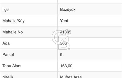 CB CITY'DEN BOZÜYÜK'TE İMARLI SATILIK ARSA