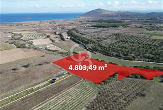 Çanakkale Bozcaada'da Deniz Manzaralı 4,803 m2 Arazi
