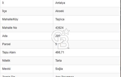 Antalya Taşlıca'da Köy Dibinde Satılık Tarla