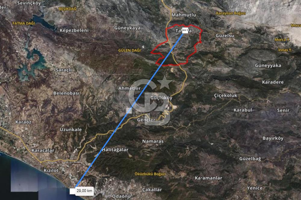 Antalya Taşlıca'da Köy Dibinde Satılık Tarla