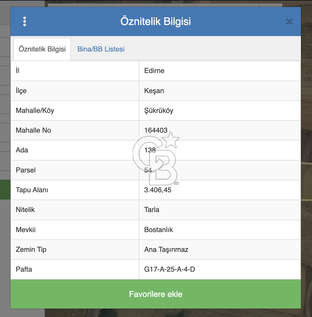 Edirne Keşan Şükrüköy'de 3407 m2 Bostanlık