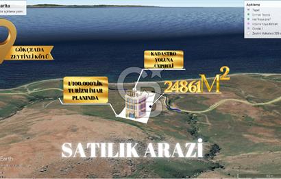 ÇANAKKALE GÖKÇEADA'DA 1/100.000LİK TURİZM İMAR PLANI İÇERİSİNDE SATILIK ARAZİ