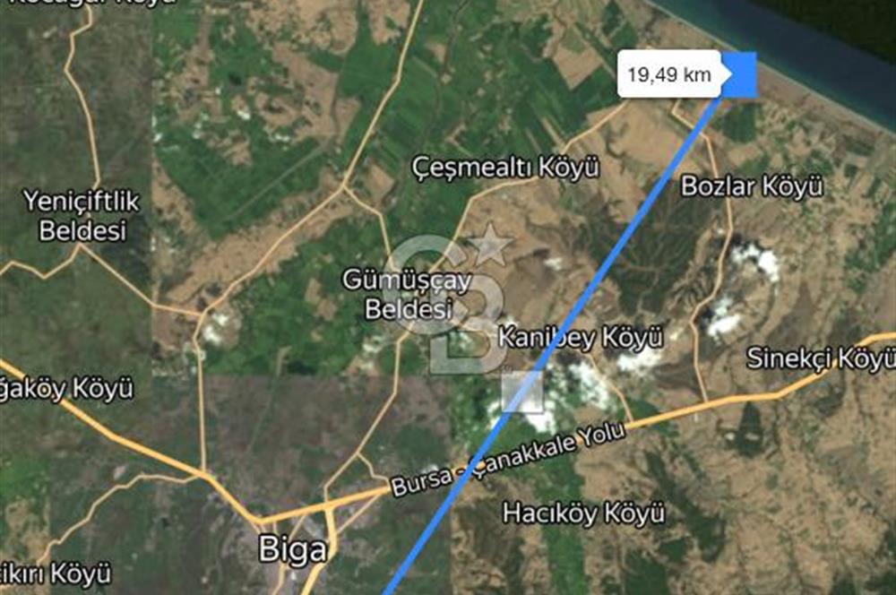 Çanakkale Biga Kanibey’de 982m2 Müstakil Tapulu Satılık Arsa