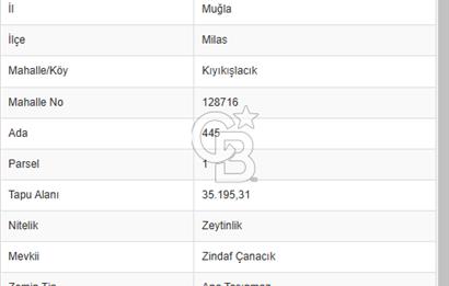 Milas Kıyıkışlacıkta Denize 700 mt Mesafede Yatırımlık Arsa CB-PH