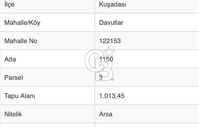 KUŞADASI DAVUTLAR SATILIK ARSA
