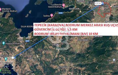 BODRUM TEPECİK KARAOVA KONUT İMARI KULLANILABİLEN DÜZ TARLA