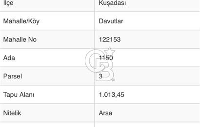 KUŞADASI DAVUTLAR SATILIK ARSA