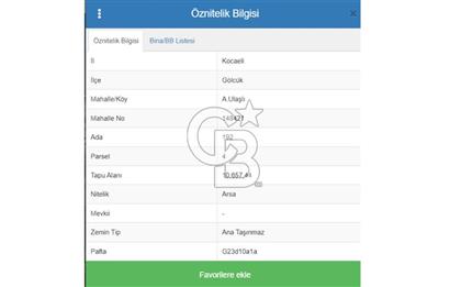 CB TOWER GÖLCÜK ULAŞLI'DA 2 KAT, % 25 İMARLI, 10.657 M2 ARSA