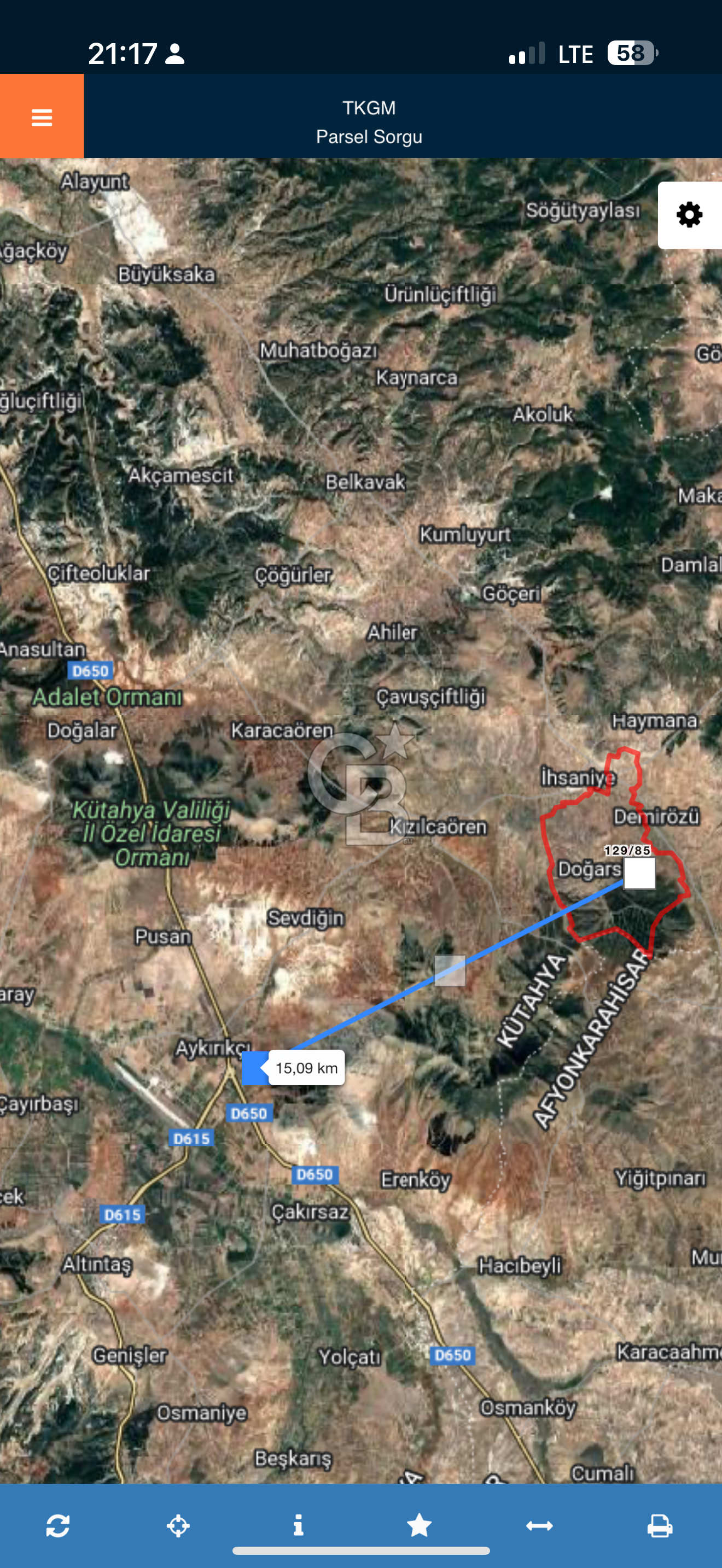 Kütahya merkez köy dibi OSB ye 15 km düz arazi