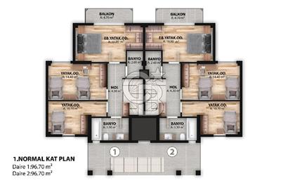 YENİ YAŞAMINIZ BURADA! KABAOĞLU LEDA CITY SATILIK 3+1 DAİRELER