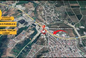 Biga Merkez Çanakkale-Bursa Otoyoluna Cephe İmarlı Arsa