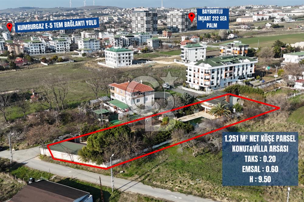 KUMBURGAZ'DA İÇİNDE MÜSTAKİL HAVUZLU VİLLALI 1.251M² NET ARSA