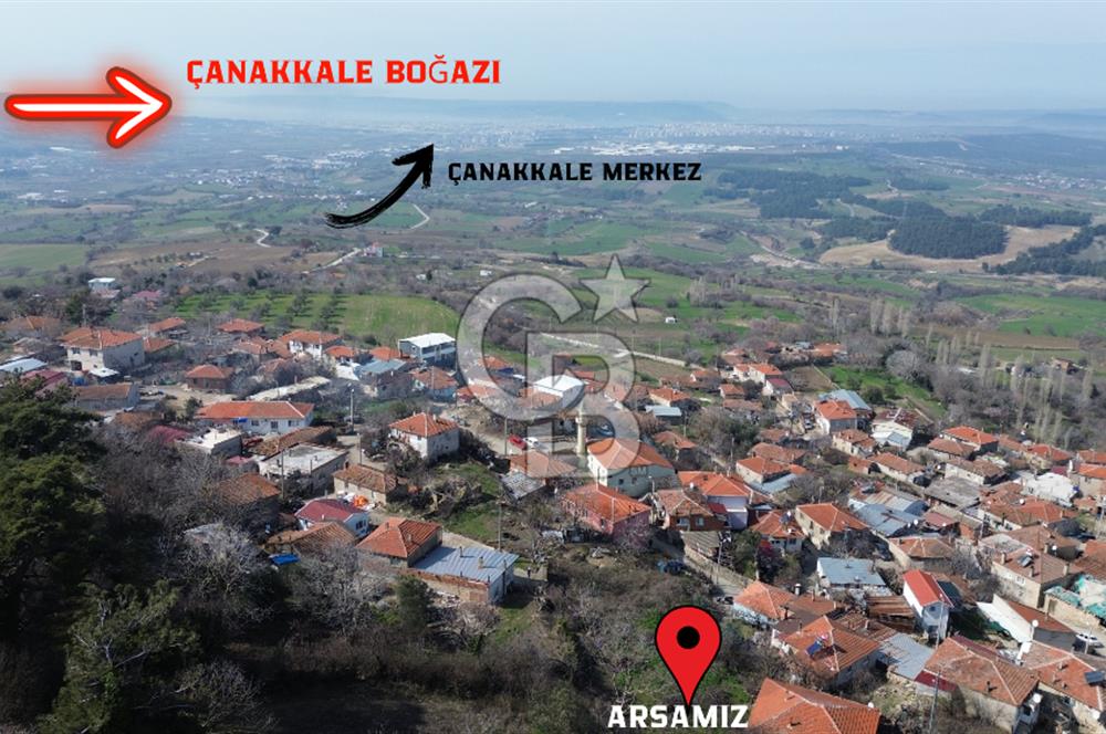 ÇANAKKALE KEMEL KÖYÜNDE BOĞAZ MANZARALI SATILIK BAHÇE