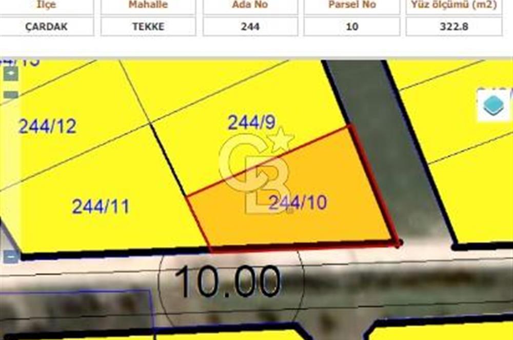 ÇANAKKALE LAPSEKİ ÇARDAK DENİZE 400 M. EŞSİZ KONUMDA İMARLI ARSA