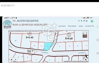 CB CLASS BURSA 562 M2 NİLÜFER YAYLACIK'TA VİLLA İMARLI ARSA