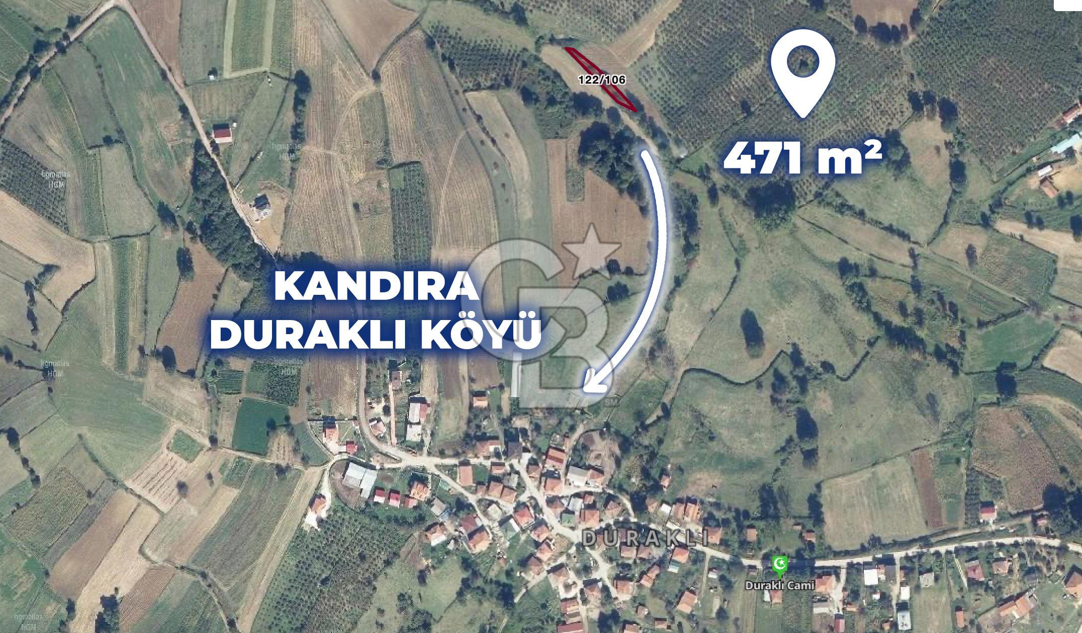 KOCAELİ KANDIRA DURAKLI KÖYÜNDE 471 M² SATILIK TARLA CB TOWER
