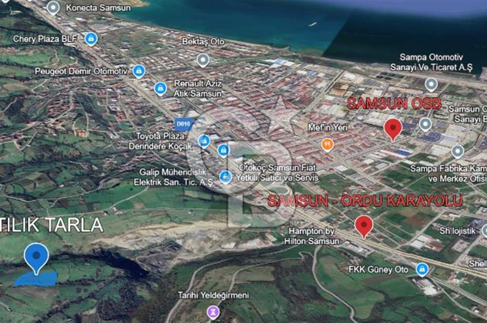 TEKKEKÖY KUTLUKENT KARŞIYAKA'DA DENİZ MANZARALI SATILIK TARLA