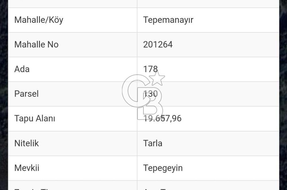 Gebze Tepemanayır'da 9825 m2 Arazi