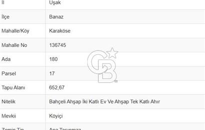 UŞAK BANAZ KARAKÖSE KÖYÜNDE MERKEZİ KONUMLU BAHÇELİ EV VE AHIR