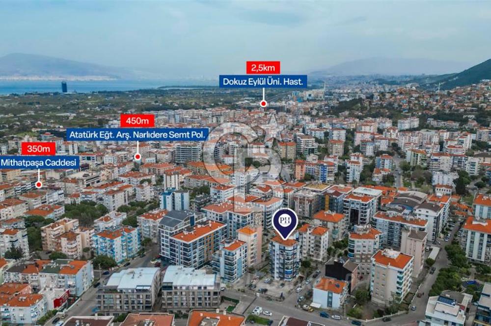 Narlıdere’de Otoparklı 3 Cepheli Satılık Konut CB-PH