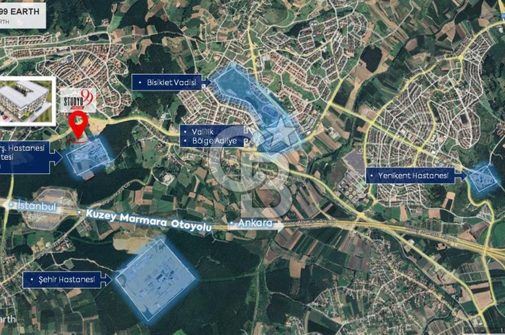 SAKARYADA YÜKSEK KİRA GETİRİ 1+1 SATILIK DAİRE E.A.HASTANE YANI