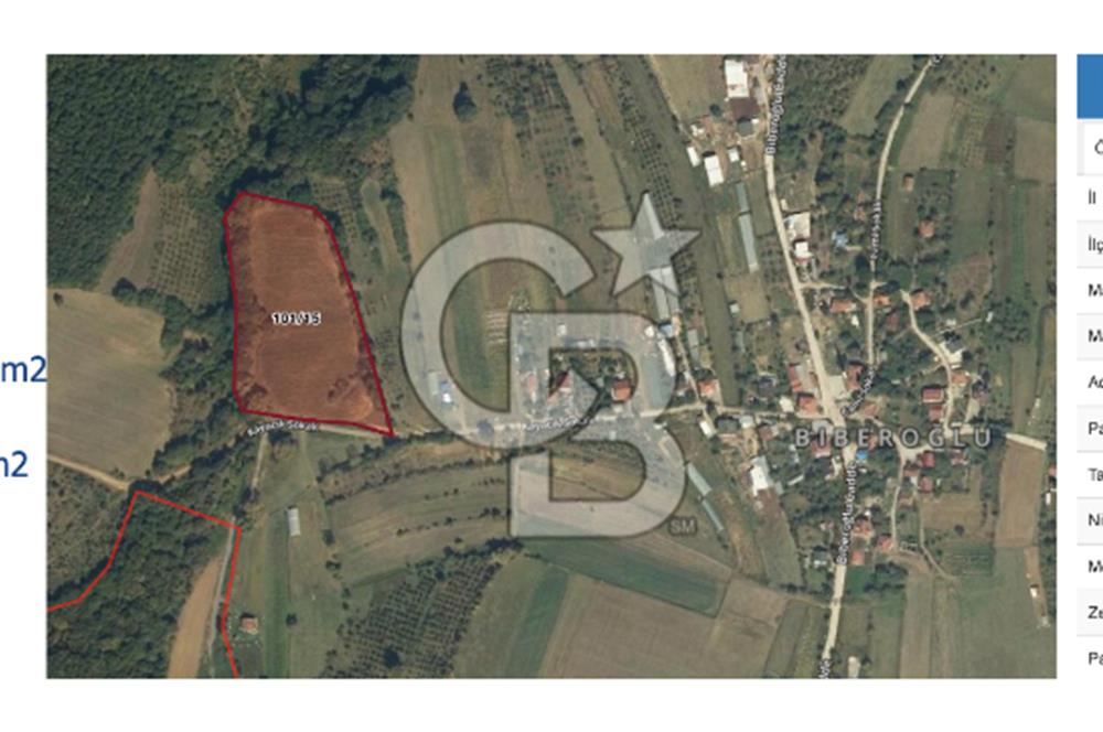 Kocaeli ili, İzmit ilçesi, Biberoğlu Mahallesi'nde, kadastral yola cepheli %5 Diğer Tarım Alanı imarlı (Maks 250 m2 ev yapılabilir) arazi.