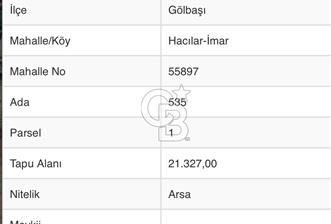 GÖLBAŞI HACILARDA 210 MT2 VİLLA ARSA HİSSESİ