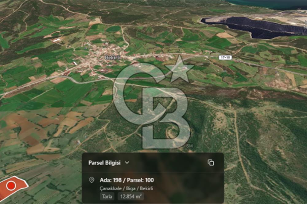 ÇANAKKALE/BİGA BEKİRLİ KÖYÜNDE SATILIK 12.853 M² TARLA