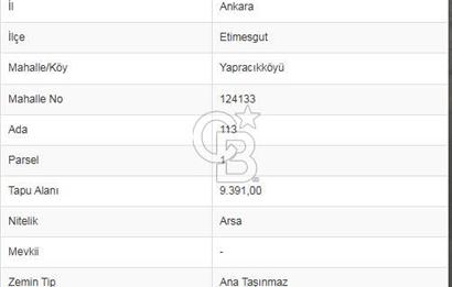 ETİMESGUT YAPRACIK MAH. 500M² FIRSAT SATILIK ARASA