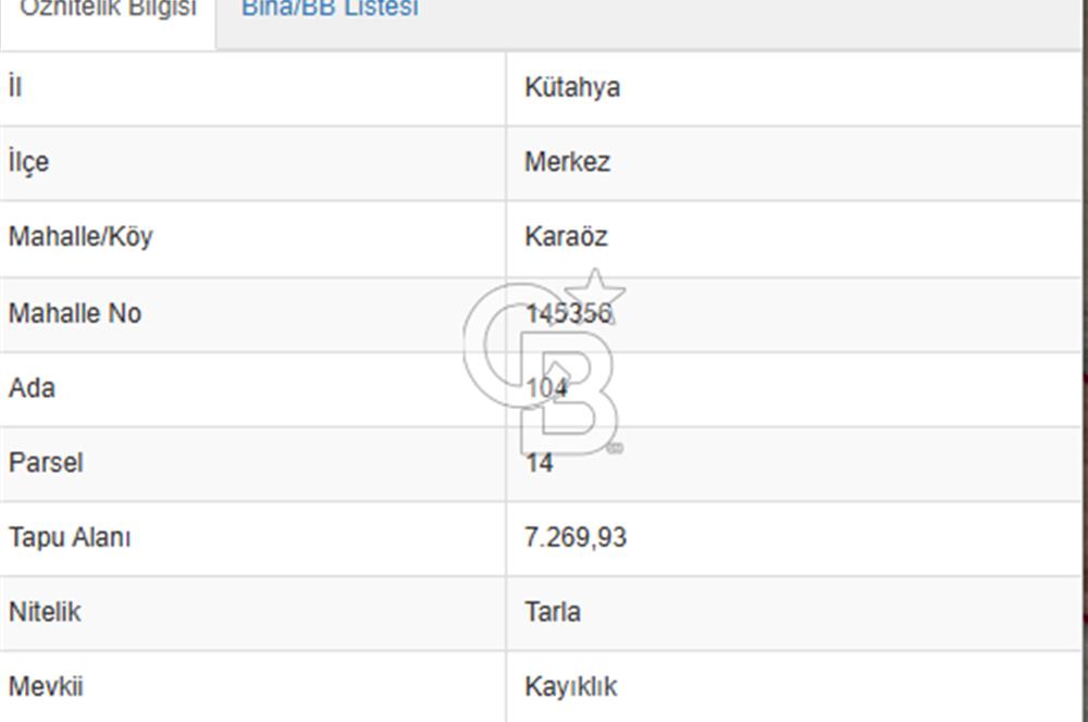 KÜTAHYA MERKEZDE SATILIK TARLA