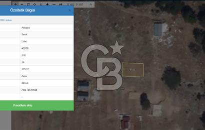 Serik Etler mh. 375 m2 imarlı konut arsası