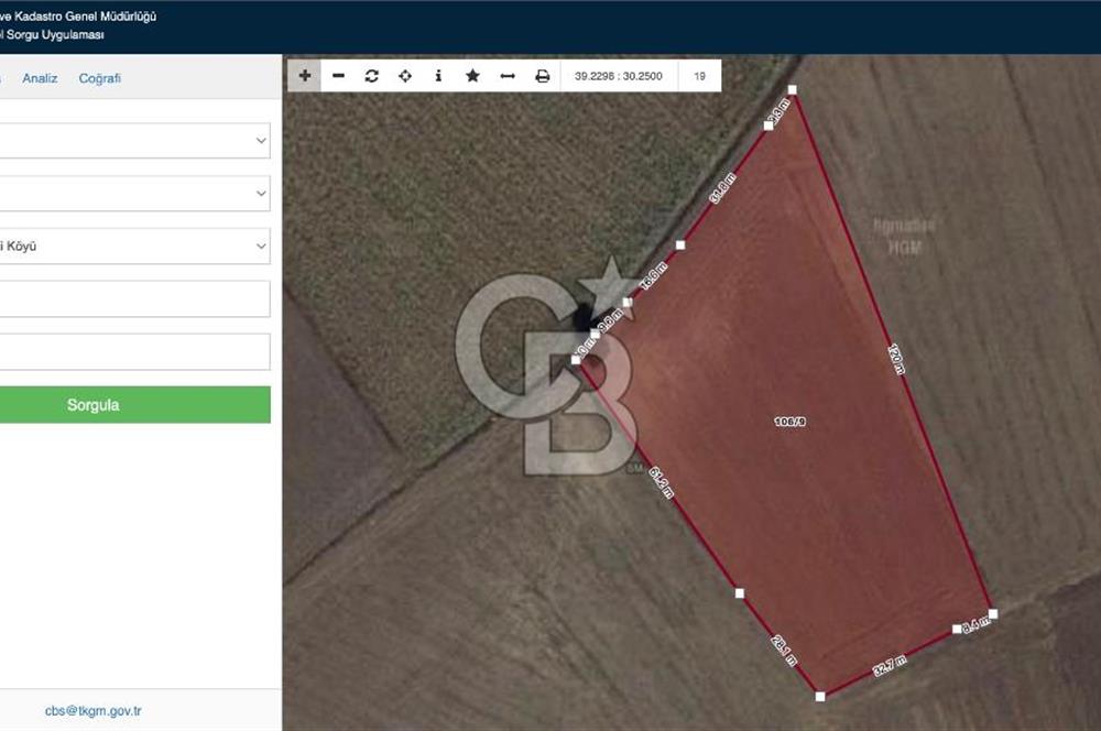 KÜTAHYA MERKEZ ÇAVUŞÇİFTLİĞİ KÖYÜ 5641 M2 SATILIK TARLA