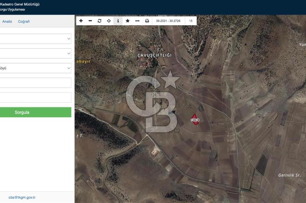 KÜTAHYA MERKEZ ÇAVUŞÇİFTLİĞİ KÖYÜ 5641 M2 SATILIK TARLA