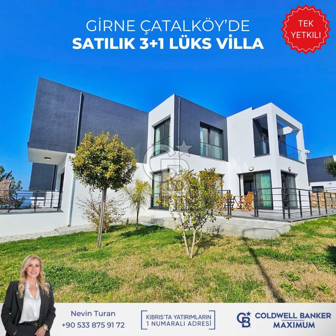 Tek Yetkili Kıbrıs Girne Çatalköy de Özel Dekore Edilmiş Satılık 3+1 Lüks Villa