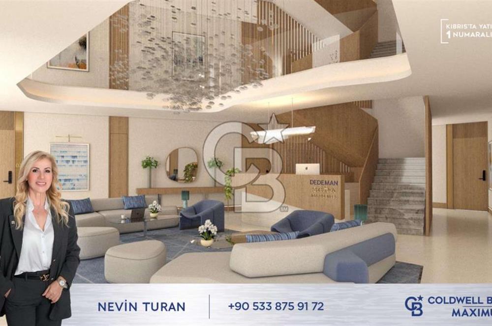 KKTC Lefke de Türk Tapulu Dedeman Hotel  İşletme  Garantisi ile Denize Sıfır Ful Eşyalı 1+1 Daireler