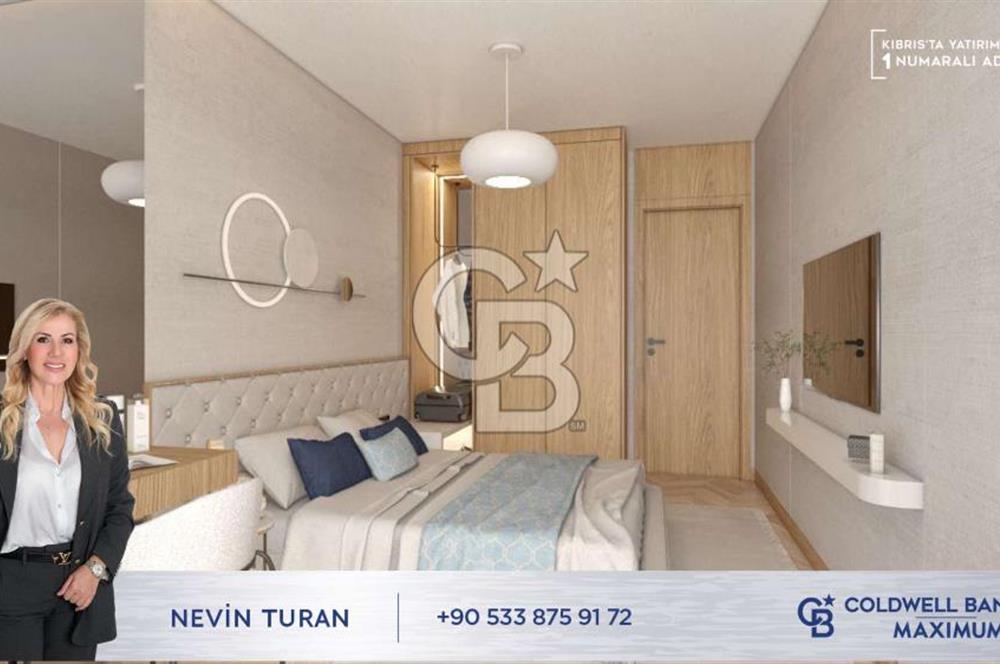 KKTC Lefke de Türk Tapulu Dedeman Hotel  İşletme  Garantisi ile Denize Sıfır Ful Eşyalı 1+1 Daireler