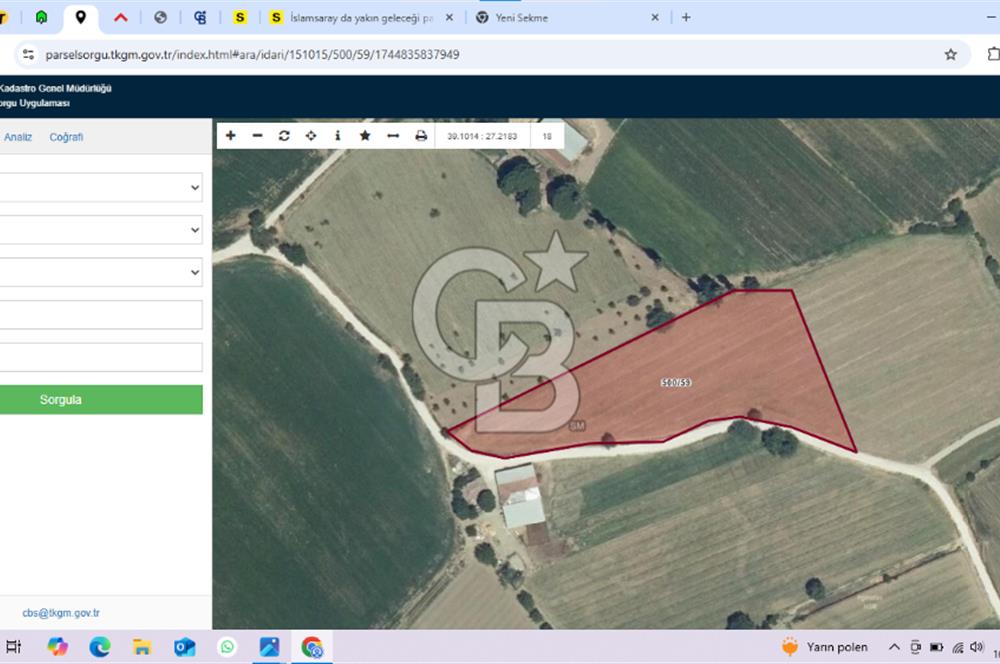 BERGAMA İSLAMSARAY'DA (10129 M2) YATIRIMLIK SATILIK TARLA