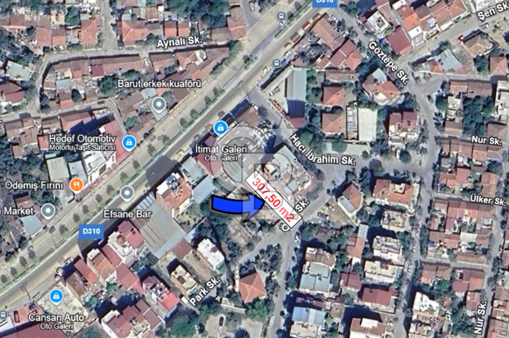 ÖDEMİŞ ÜÇEYLÜL MAHALLESİNDE 307 M2 SATILIK ARSA