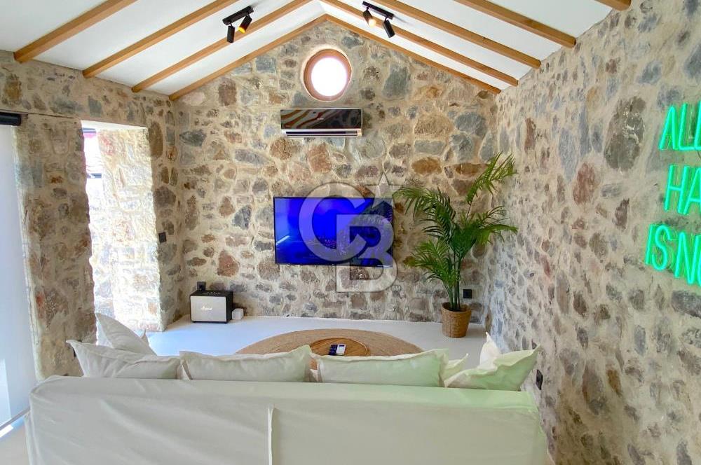 BODRUM GÜMÜŞLÜK ÖZEL MİMARİ MÜSTAKİL SATILIK TAŞ EV