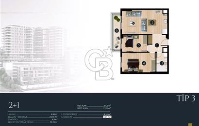 İzmir Narlıdere'deki en prestijli projeden 2+1 satılık daire