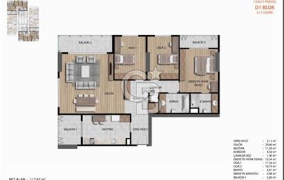 BAŞAKŞEHİR AYAZMA EMLAK KONUTLARINDA SATILIK 3+1 DAİRE