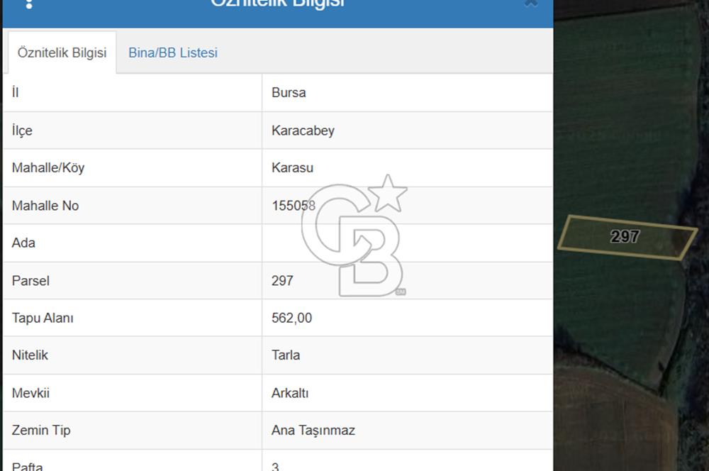 BURSA KARACABEY KARASU MAHALLESİ SATILIK TARLA