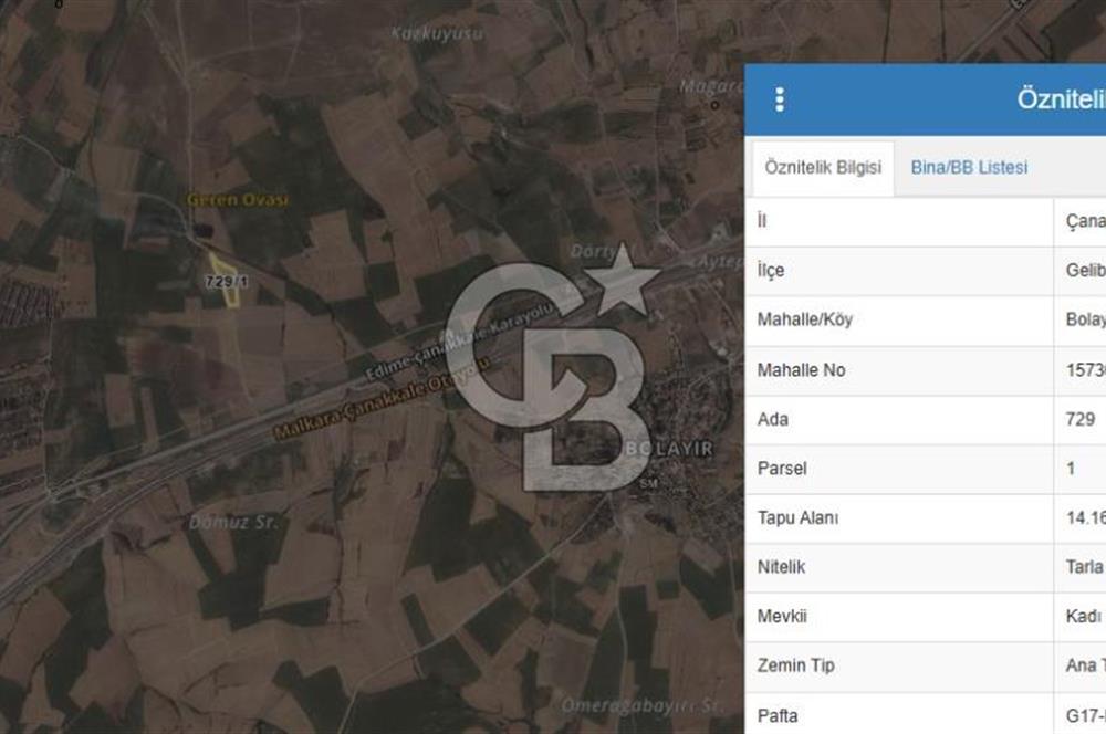 ÇANAKKALE GELİBOLU BOLAYIR SATILIK 4400 M2 ARAZİ