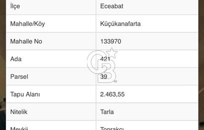 CB MARS'TAN ECEABAT TOPRAKÇI MEVKİİNDE YATIRIMLIK TARLA