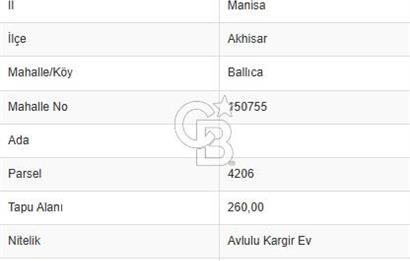 AKHİSAR BALLICA'DA TEK ODA MUTFAK WC BANYO KÖY EVİ