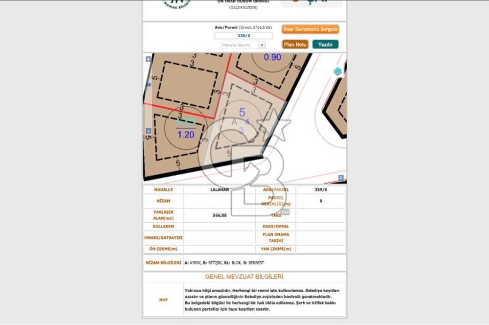 MAMAK LALAHAN/KARŞIYAKADA 566 M2 SATILIK KONUT İMARLI ARSA